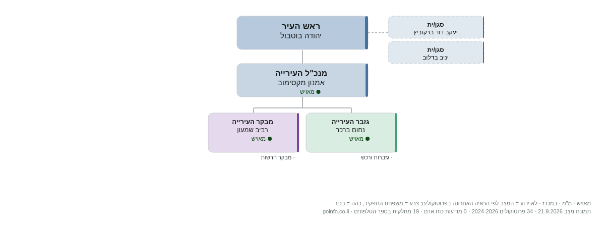 עיריית אלעד - מבנה ארגוני: ראש העיר, מנכ