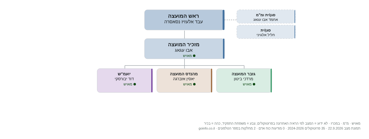 כסייפה - מבנה ארגוני: ראש העיר, מנכ