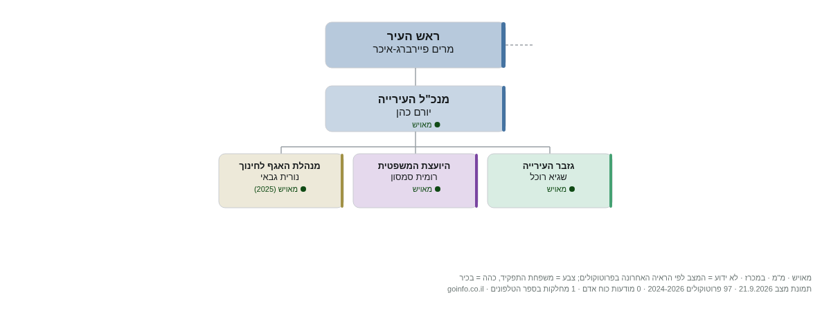 עיריית נתניה - מבנה ארגוני: ראש העיר, מנכ