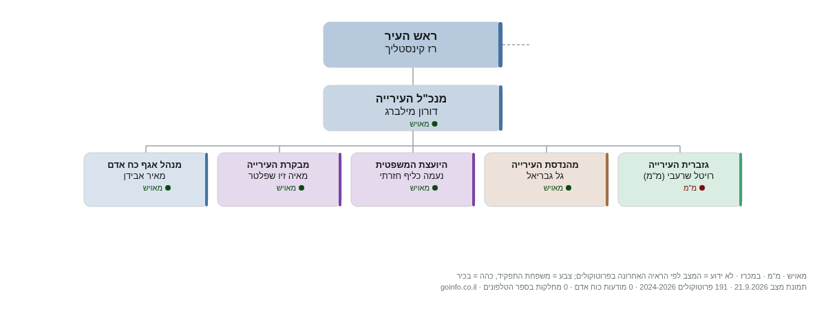 עיריית ראשון לציון - מבנה ארגוני: ראש העיר, מנכ