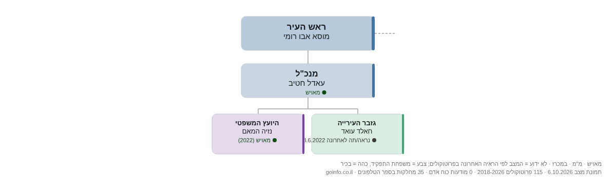 עיריית טמרה - מבנה ארגוני: ראש העיר, מנכ