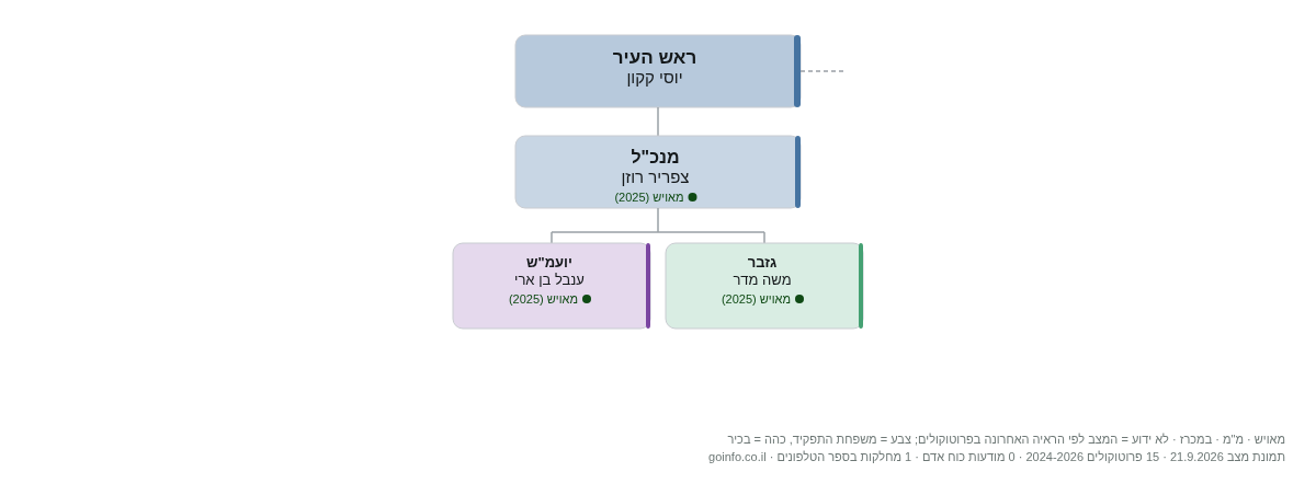 עיריית צפת - מבנה ארגוני: ראש העיר, מנכ
