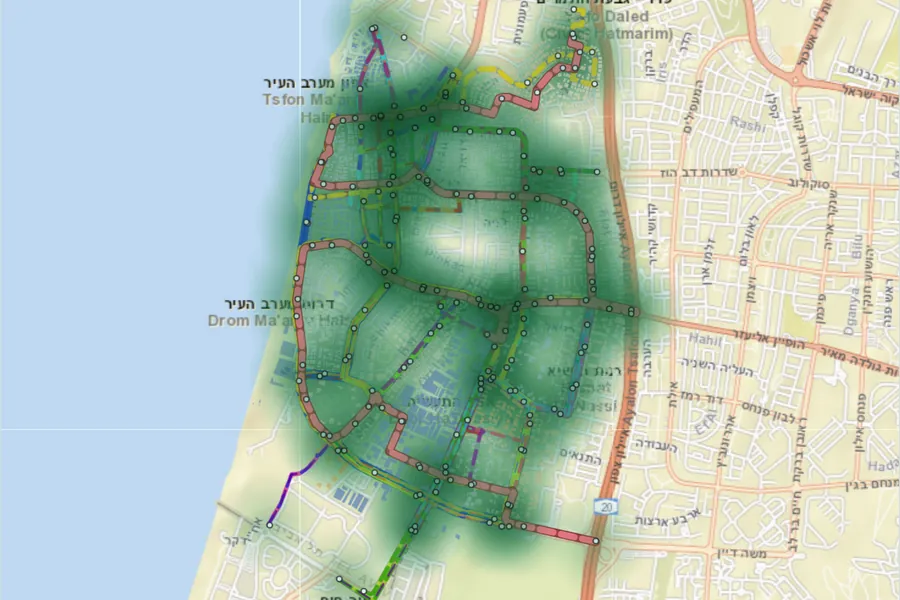 מפת קווי האוטובוס בבת ים