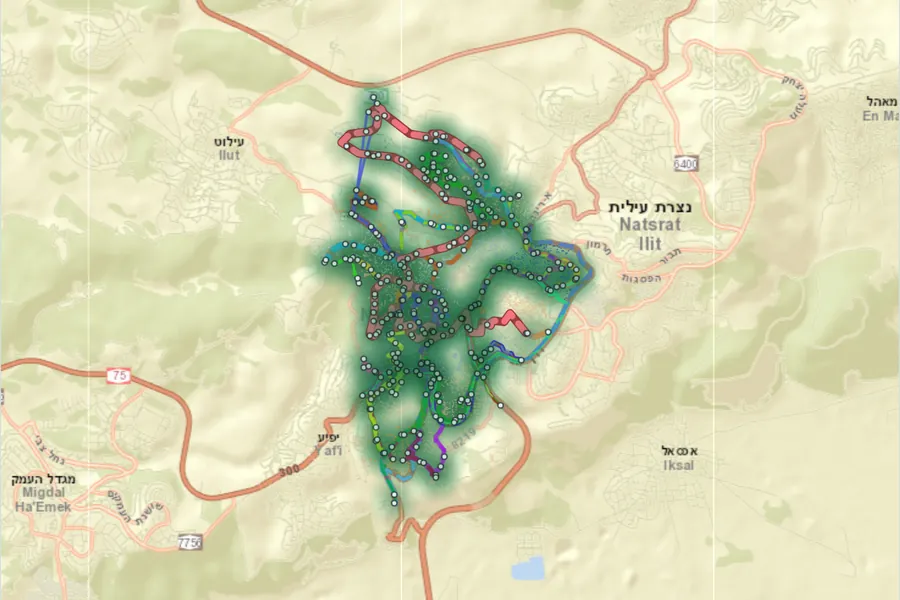 מפת קווי האוטובוס בנצרת