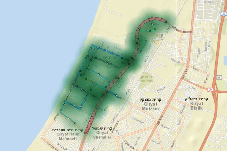 מפת קווי האוטובוס בקרית ים