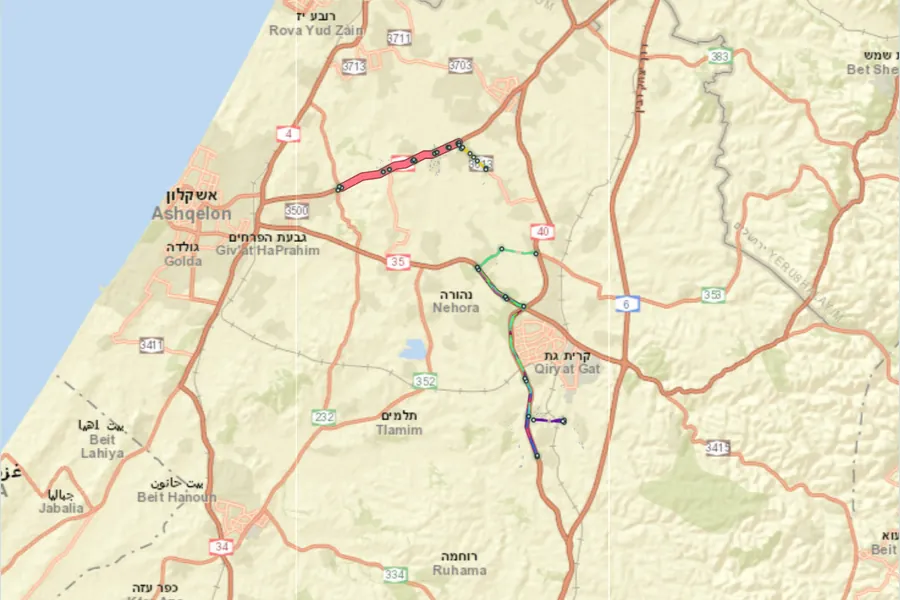 מפת קווי האוטובוס בשפיר